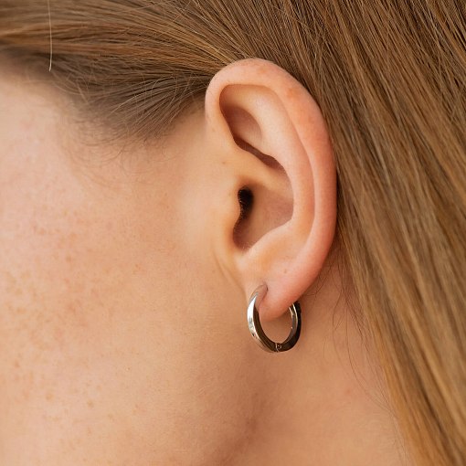 Серьги-кольца в белом золоте с08731 5