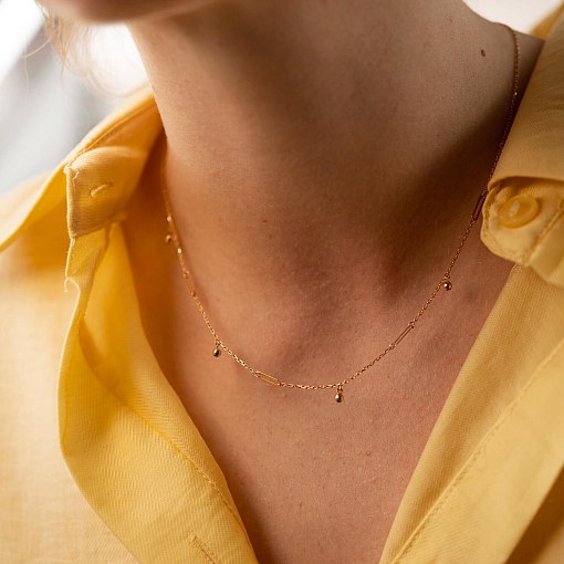 Кольє з кульками в червоному золоті кол02377 6