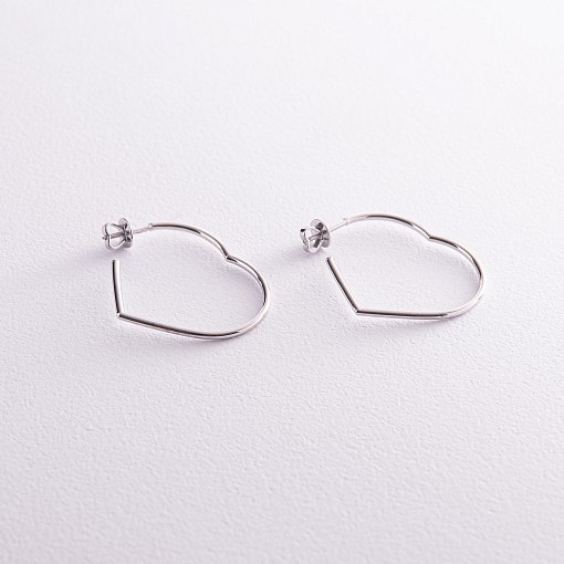 Золотые серьги - пусеты "Сердечки" с07981 3