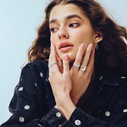 Серьга - каффа из белого золота с06379 8