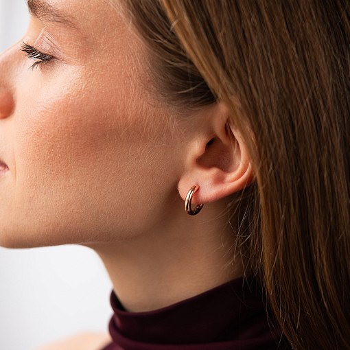 Серьги - кольца "Milley" в красном золоте с08878 4