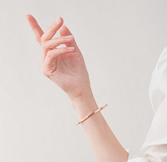 Жесткий золотой браслет "Кубики" б05613 №10