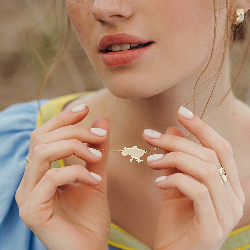 Колье "Моя Украина" в желтом золоте (возможна гравировка) кол02220 9