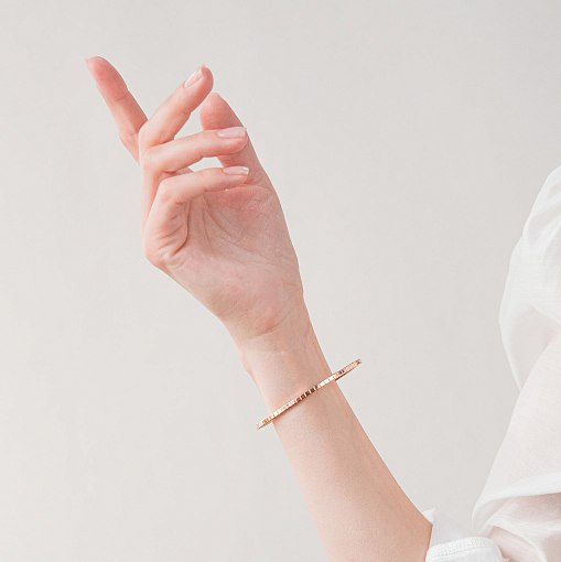 Жесткий золотой браслет "Кубики" б05613 10