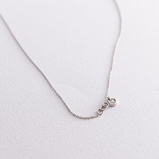 Колье "Маленький круг" с одним фианитом (белое золото) кол01752 3