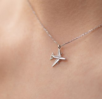 Колье "Самолетикк" в белом золоте кол01609 №9