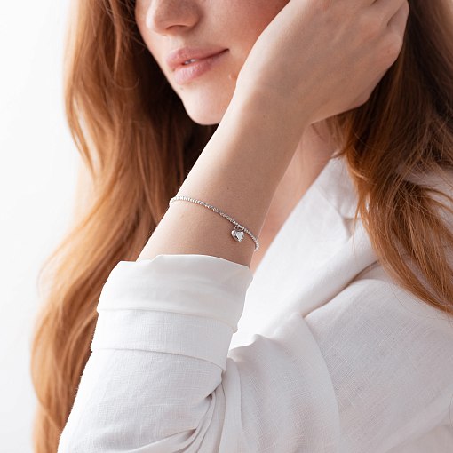 Золотой браслет Признание в белом золоте б03107 2