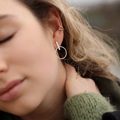 Серьга - каффа из белого золота с06379 2