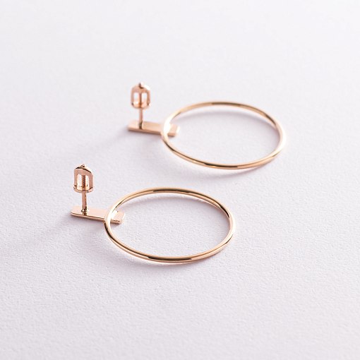 Серьги - пусеты "Уверенность" в желтом золоте с07749 8