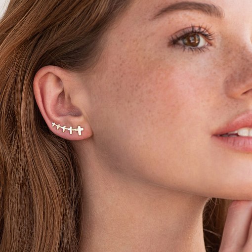 Золотые серьги - клаймберы Стремление с07482 4