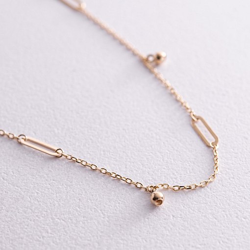 Кольє з кульками в жовтому золоті кол02384 4