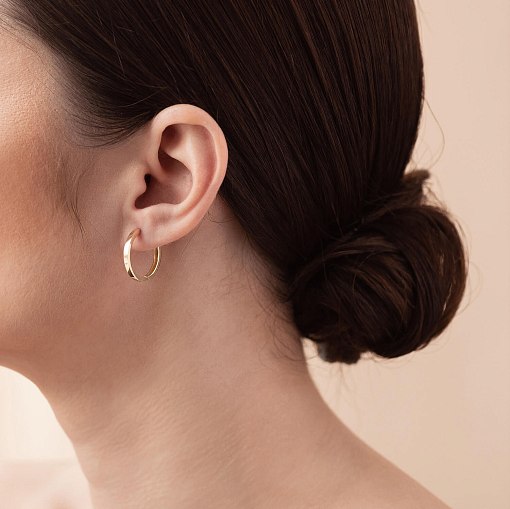 Серьги - кольца в желтом золоте с08330 2