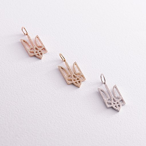 Кулон "Герб Украины - Тризуб" с бриллиантами (красное золото) 129882421 7