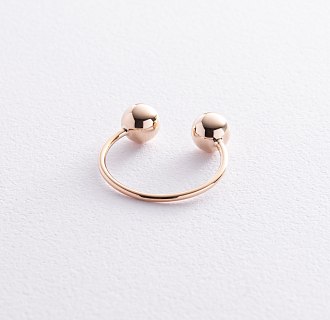 Кольцо "Шарики" в желтом золоте к07507 №9