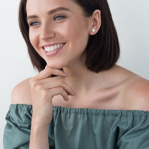 Серьги-пусеты с желтого золота с06194 3