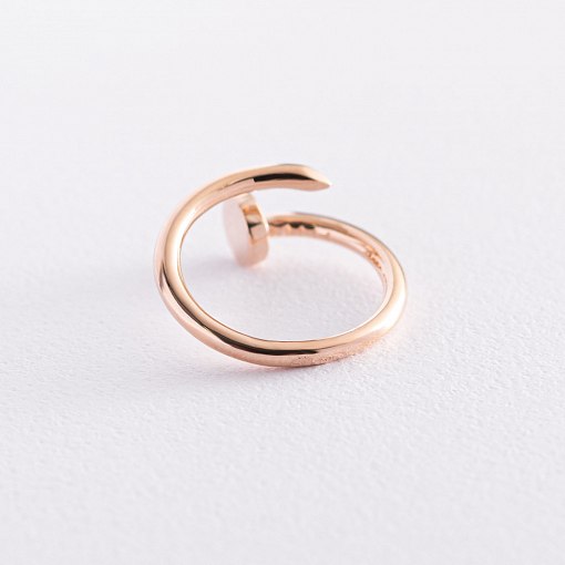 Кольцо "Гвоздь" в красном золоте к04439 2