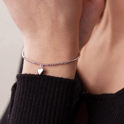 Золотой браслет Признание в белом золоте б03107 12