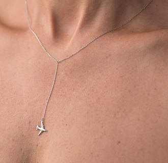 Золотое колье "Самолетик" кол01513 №4