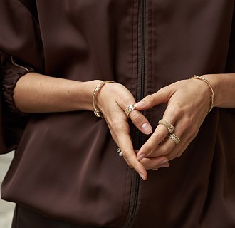 Кольцо "Sharon" с фианитами (желтое золото) к08352 №15