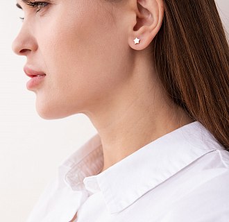 Сережки-пусети Зірочки в жовтому золоті с06193 №5