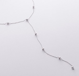 Колье 2 в 1 "Шарики" в белом золоте кол02480