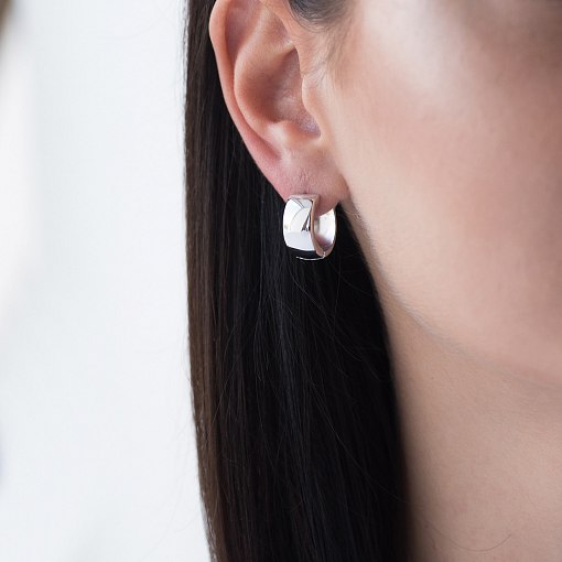 Золотые серьги-кольца без камней с02964 5