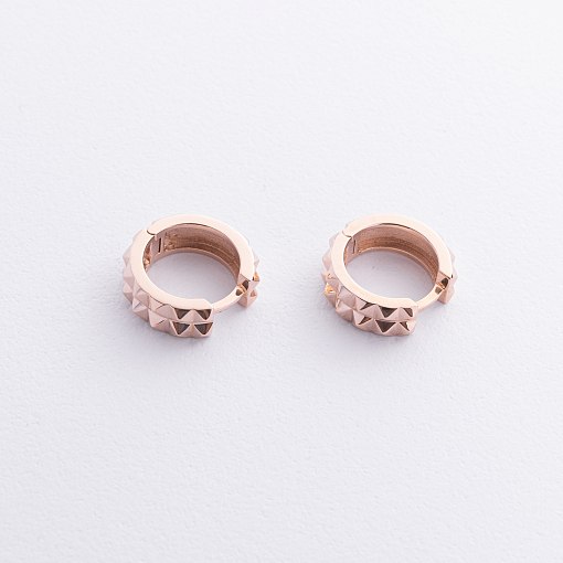 Серьги - кольца "Monica" в красном золоте с09087 4