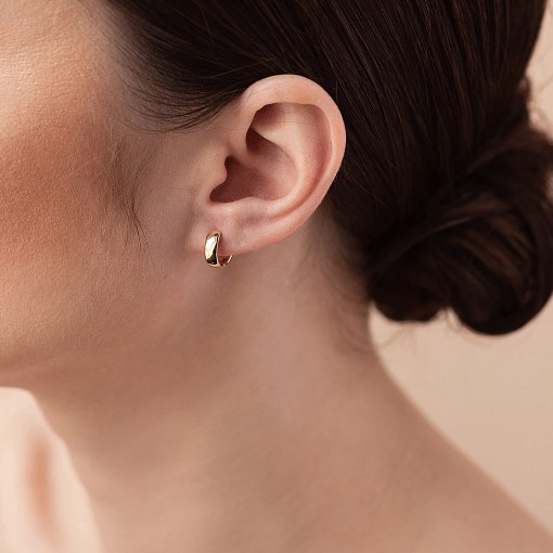 Серьги - кольца в желтом золоте с08378 2