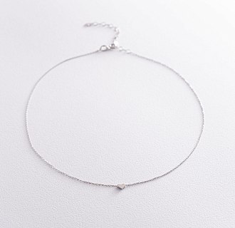 Колье "Сердечко" (белое золото) кол01771 №3