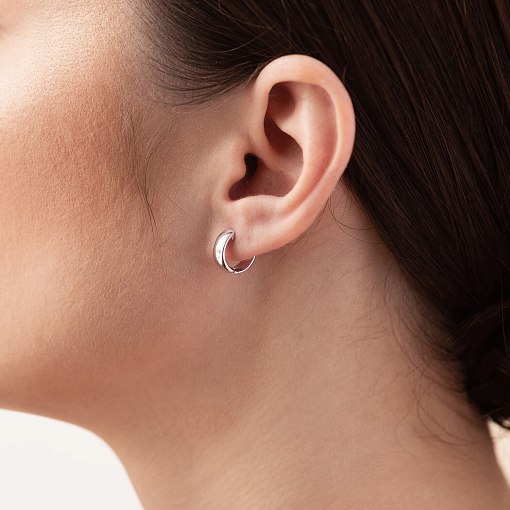 Серьги - кольца в белом золоте с08361 4