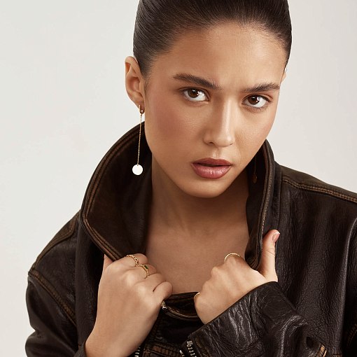 Серьги "Монетки" в желтом золоте с06836 4