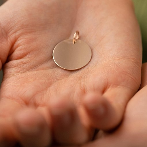 Кулон для гравировки в красном золоте (21 мм) п03102 2