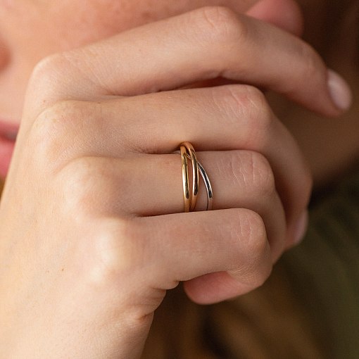 Каблучка з трьох кольорів золота к06703 2