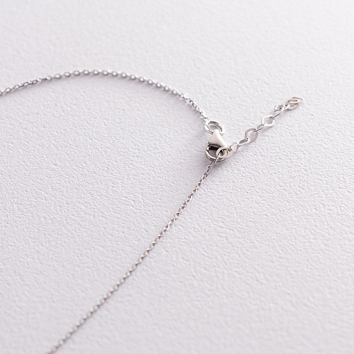 Колье из белого золота с фианитами кол01515 5