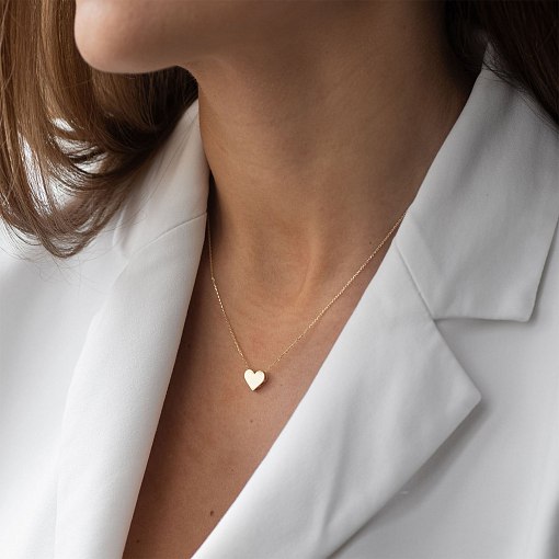 Колье "Сердечко" в желтом золоте кол01751b 2