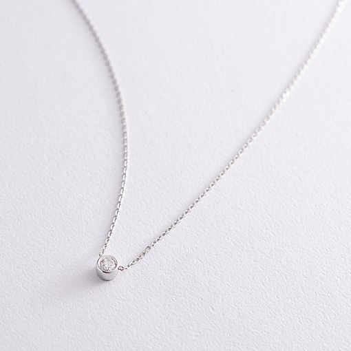 Кольє в білому золоті з діамантом 719071121 3