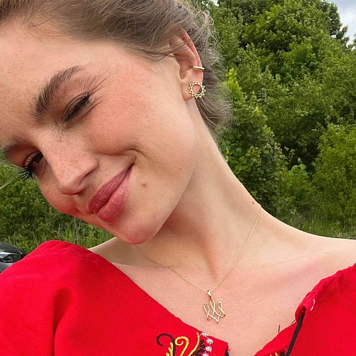 Серьга - каффа в желтом золоте с07475 9