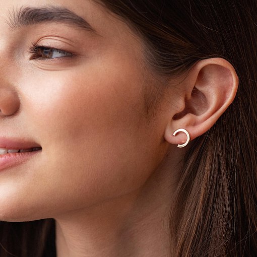 Серьги - пусеты "Мэрилин" в желтом золоте с08178 4