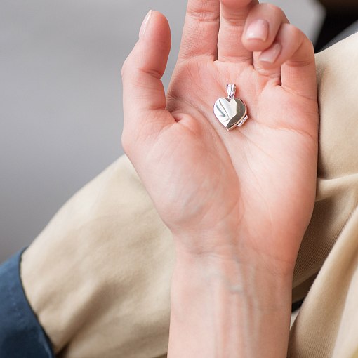 Золотой кулон для фотографии "Сердце" п01776 3