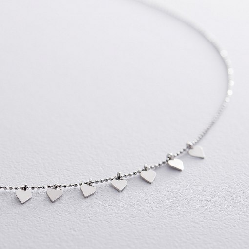 Золотое колье с сердечками кол01396 2