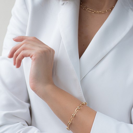 Колье "Фантазия" в желтом золоте кол01836 4