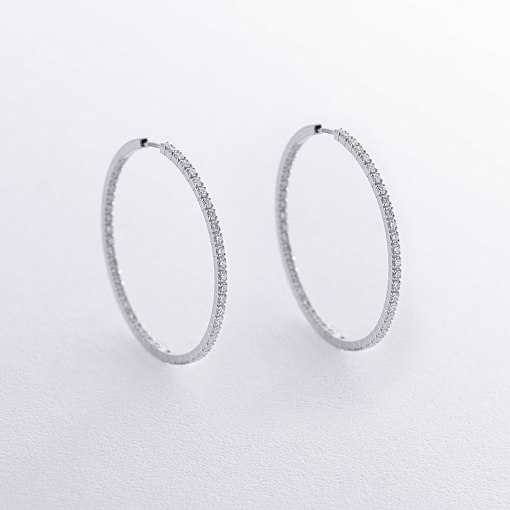 Золотые серьги - кольца с бриллиантами 313231121