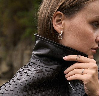 Кольцо "Веточка" (белое золото) к07967 №4