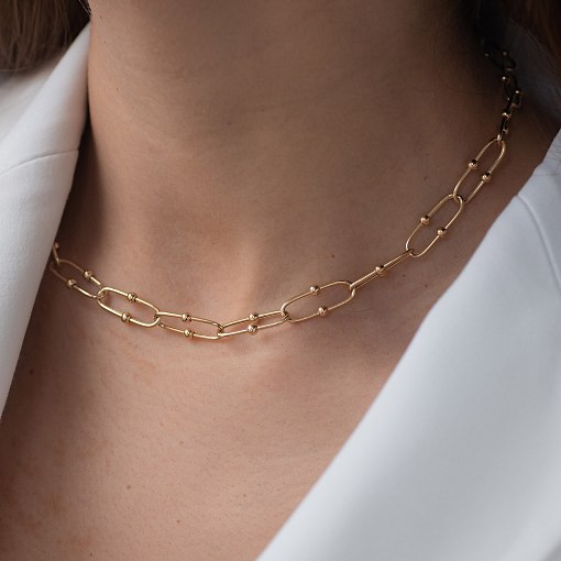 Колье "Фантазия" в желтом золоте кол01836 5