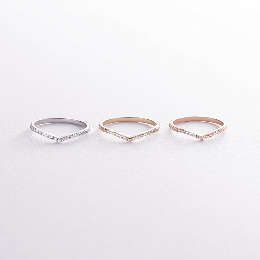 Кольцо "Особенное" с фианитами (белое золото) к07218 9