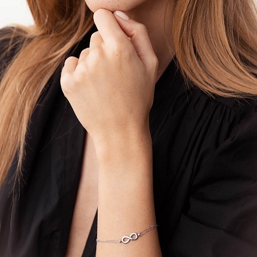 Браслет "Бесконечность" в белом золоте б05102 4