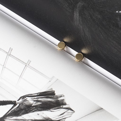 Серьги - пусеты в желтом золоте Круг (плоские) с05559 4