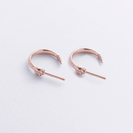 Золотые серьги - пусеты "Гремучие змеи" с09004 4