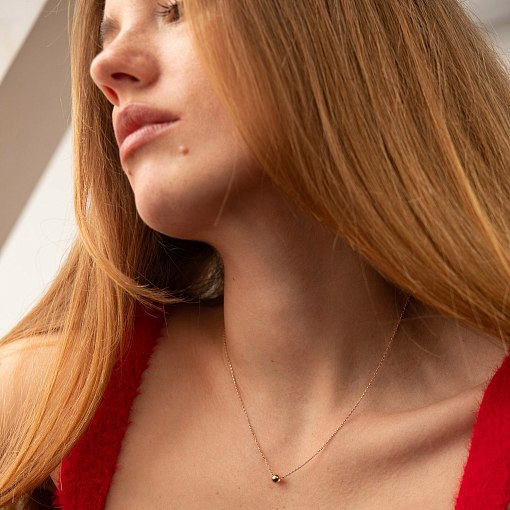 Колье "Шар" в красном золоте (0.5 см) кол01760 2