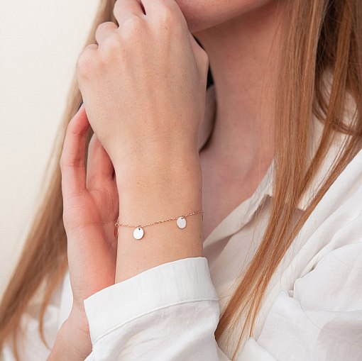 Браслет с монетами в красном золоте б04144 2